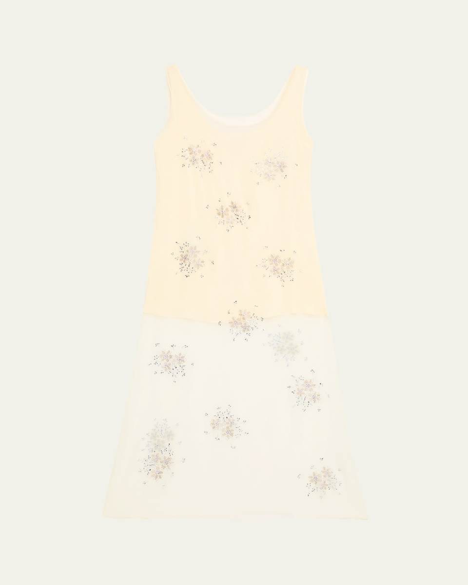 Embellished Tulle Sleeveless Maxi Dress
